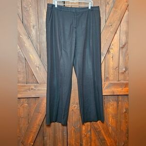 LK Bennet Black Womens Size 12 Jodie Trousers Wide leg Black Dress Pants Wool